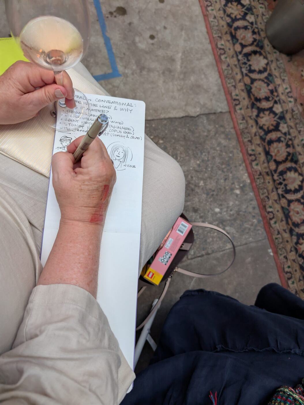 Illustrated notes sketched live during the Natural vs. Conventional panel
