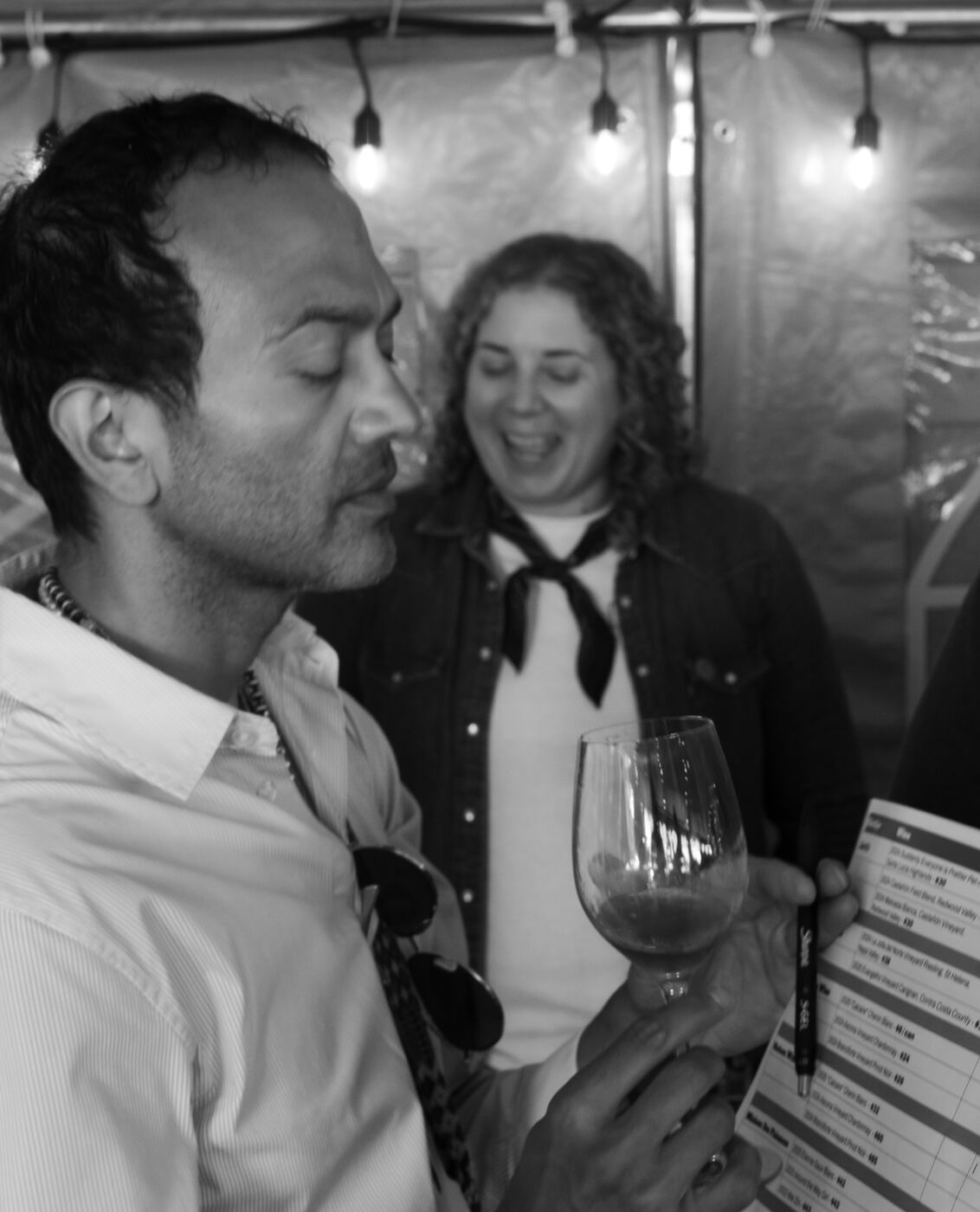 Black and white: guests at the festival